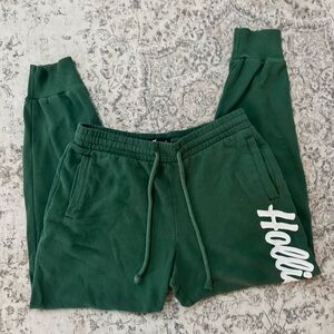 Hollister Green Logo Jogger Pants Size Small